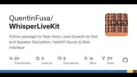 GitHub - QuentinFuxa/WhisperLiveKit: Real-time & local speech-to-text, translation, and speaker d...
