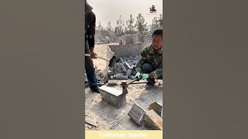 Traditional Stone Splitting Process #shorts #construction #knowhow