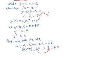 Diff Eqn: 2nd order non homogeneous IVP example 1/2
