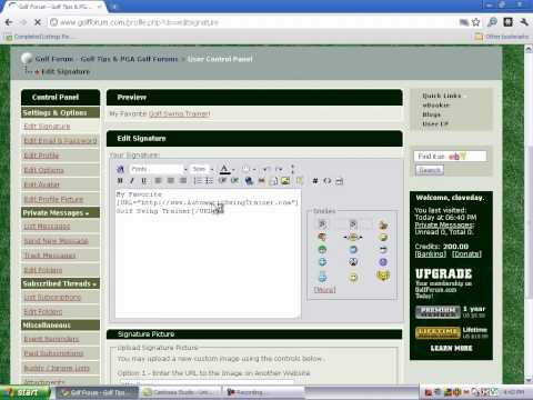 Set up a signature link in forums