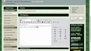 Set up a signature link in forums