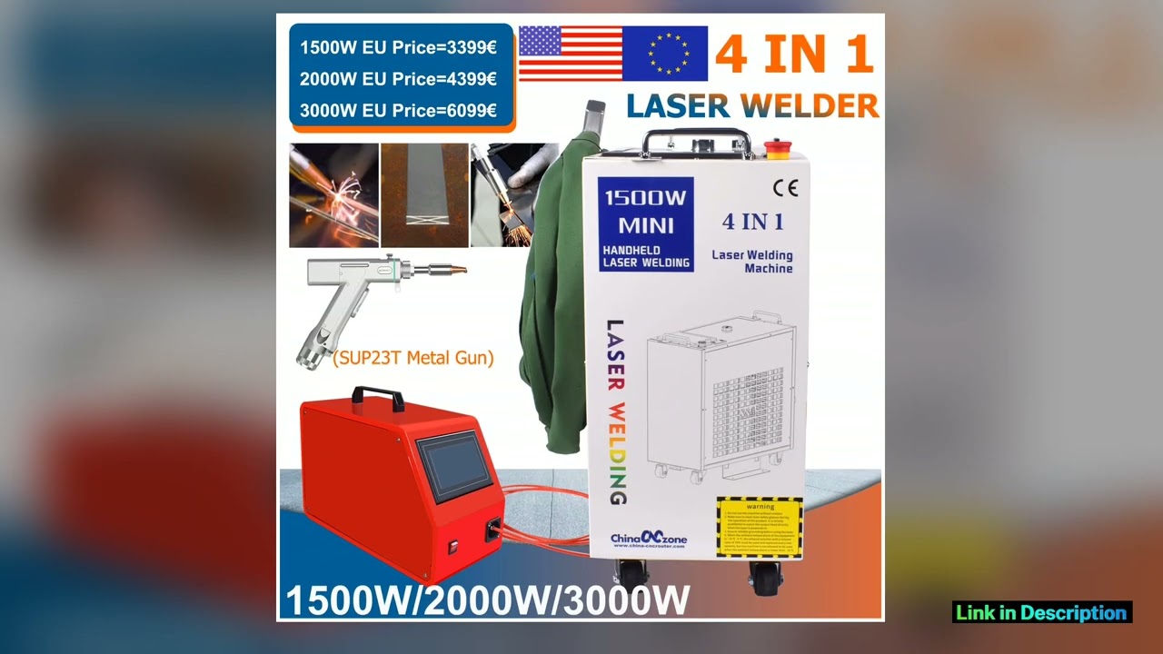 3000W Laser Welding Machine 4 IN1 Welder 1500W 2000W Cleaning Welding Cutting Machine Water