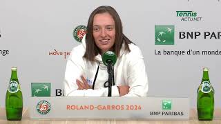 Tennis  RolandGarros 2024  Iga Swiatek : 'When I watch tennis, I don't see a lot, I'm not good'