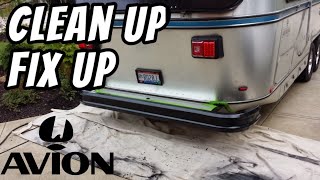 Cleaning and repairing an AVION Travel Trailer.