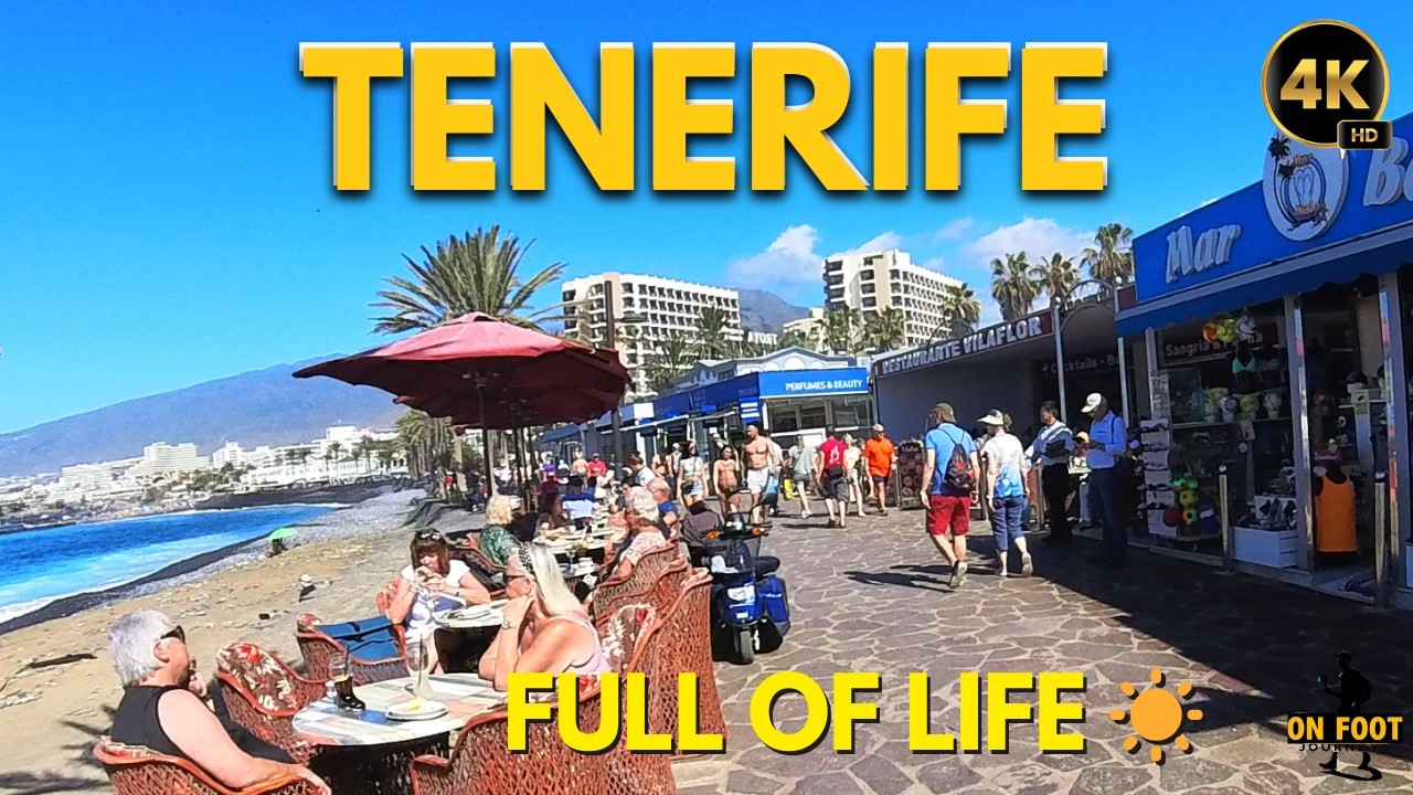 Tenerife - February 7, Sun, Waves & People Everywhere | Las Américas #walk   4K