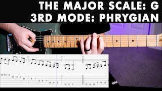 G Major Scale Guitar - 3rd Mode: Phrygian With Tabs