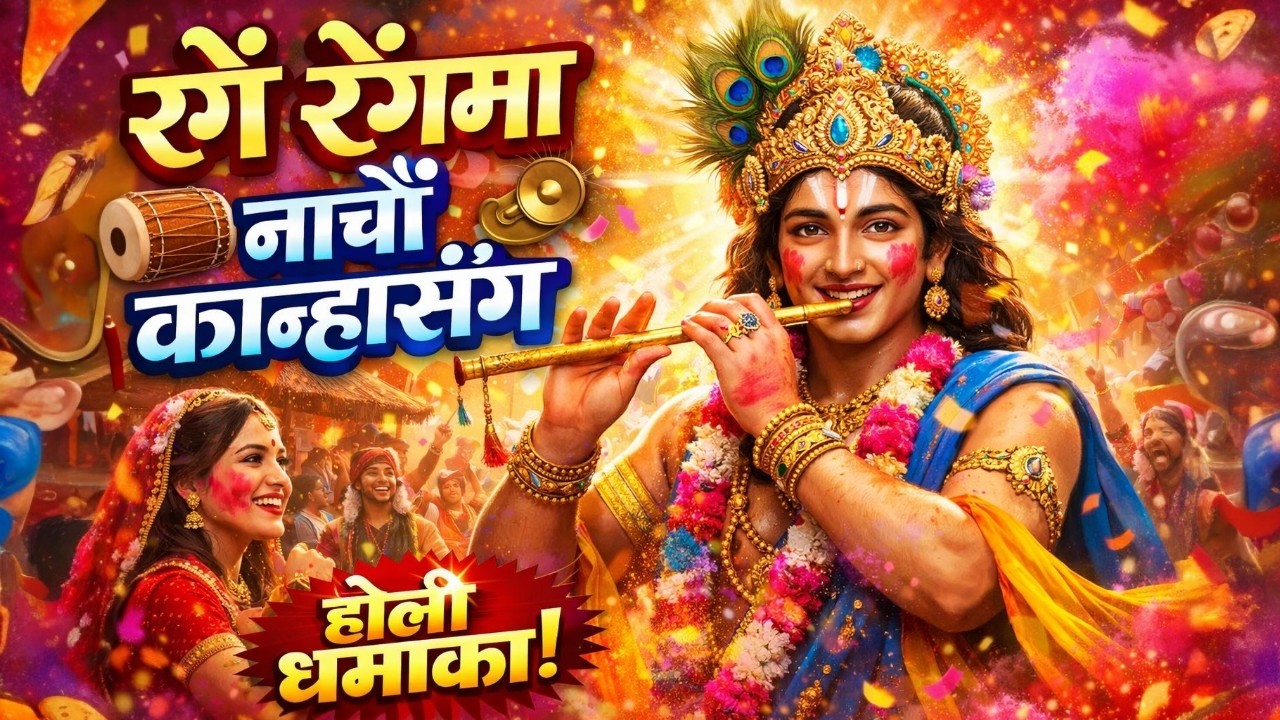 Latest krishna Bhajan 2026। रंगै रंगमा नाचौँ कान्हासँग।। dhamakedar  Radha krishna Holi song ।।