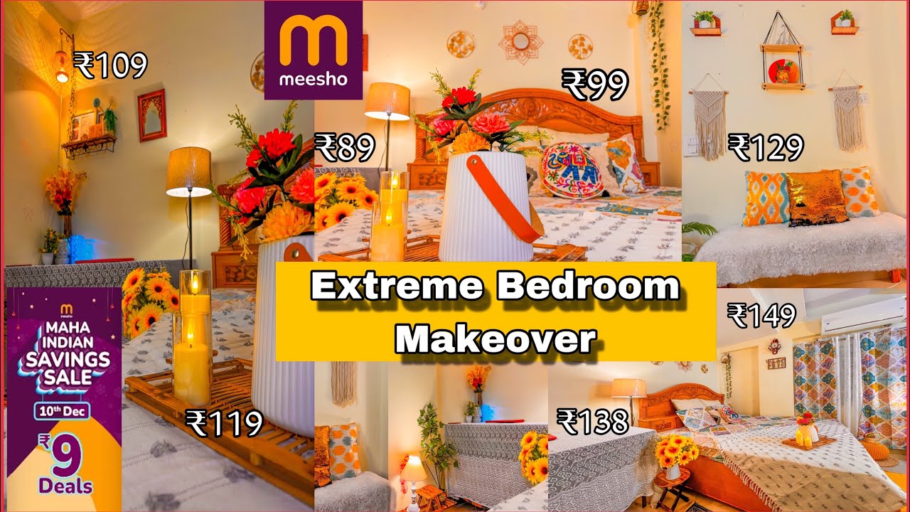 Huge Meesho Home Decor New Bedroom Makeover In Budget / Bedroom