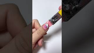 Cute Muscular Hello kitty gel nail stickers#shorts #nailart #gelnail #asmr #fyp