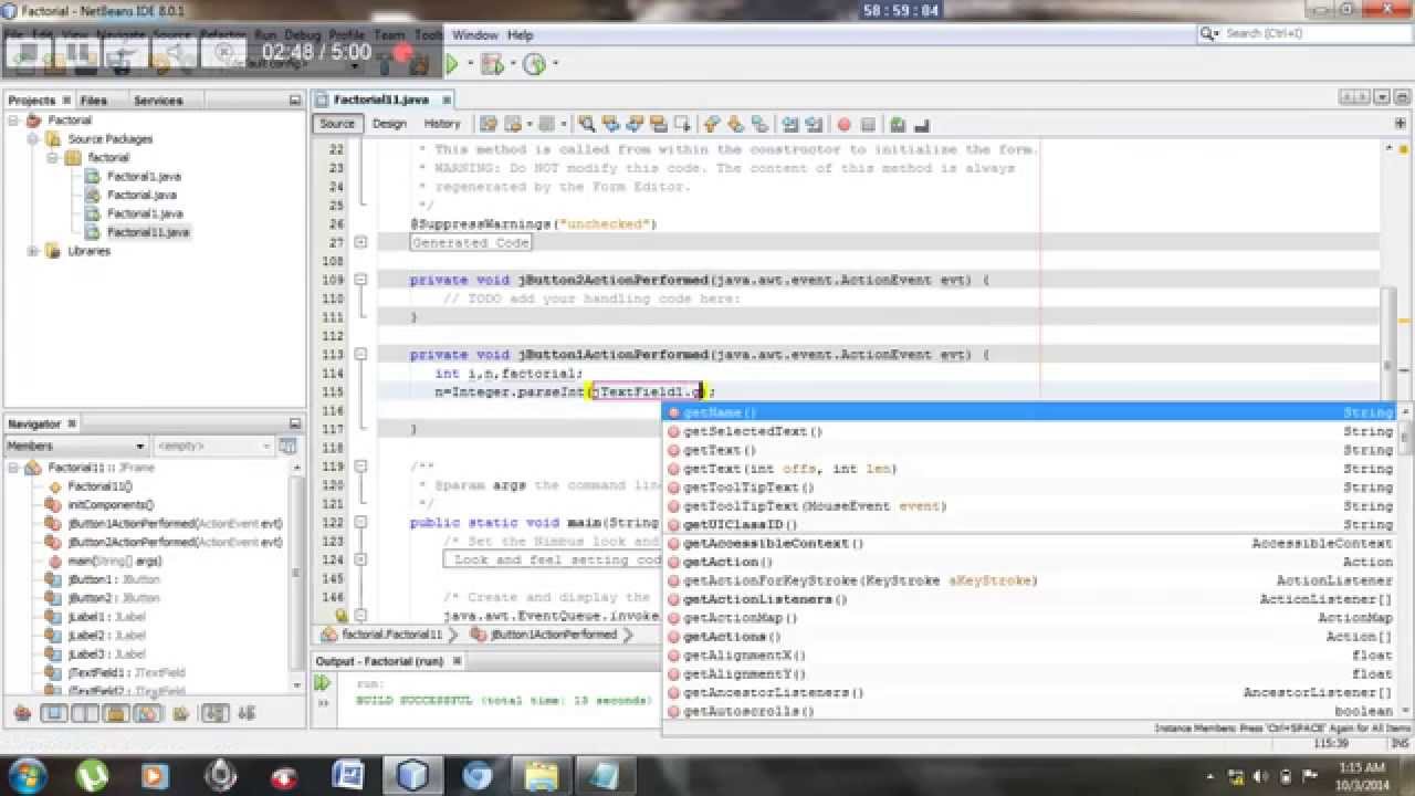 Factorial of a number in java - YouTube
