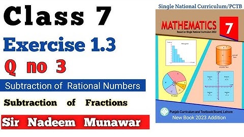 Class 7 Exercise 1.3 Q no 3 Single National Curriculum Maths SNC Ex 1.3 8th PCTB  Sir Nadeem Munawar