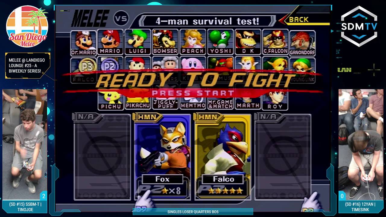 Melee @ LDL #25 - SSBM-T | TinoJoe vs. 12YAN | timesink - Singles LQF - Melee