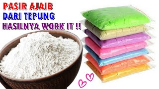 Cara Membuat Pasir Ajaib Mudah Dari Tepung Beras - Tepung Terigu - Pasir Kinetic Berwarna