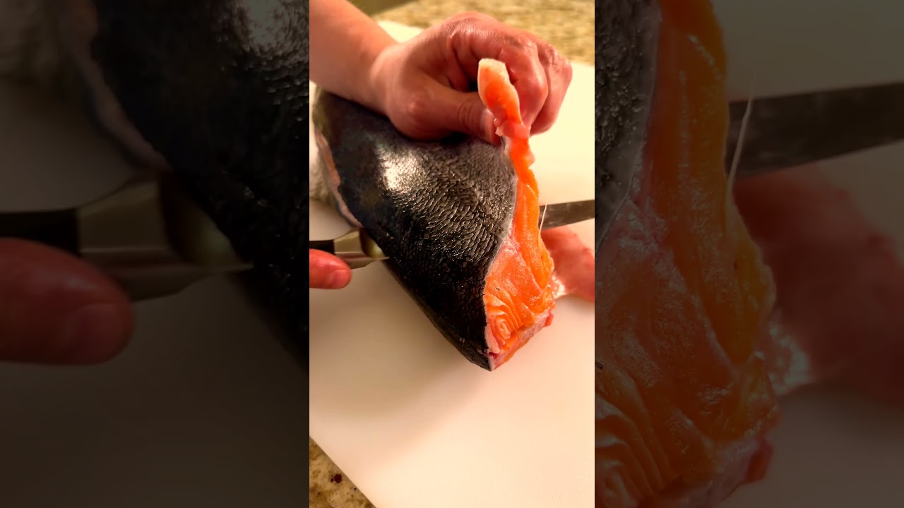 Разделка Лосося (Семга, Форель). Как разделать рыбу на филе.