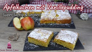 Saftiger Apfelkuchen mit Vanillepudding 😍 / Schnell, Einfach und traumhaft Lecker!