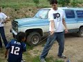 Tom fencing the Lame Deer kids