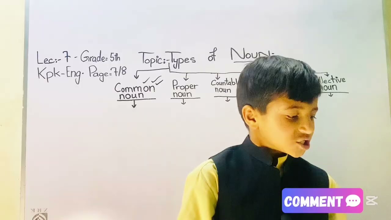 Lecture :8 Grade :5th English kp course Exercise Lesson 1/Types of Noun!