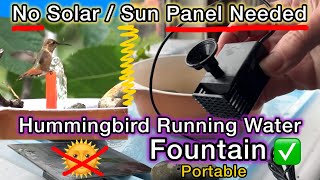 CHANGE a Solar Hummingbird FOUNTAIN to NO Sun or AC Needed Bird Bath Pump, PORTABLE for Garden/Patio