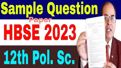 sample question paper political science class 12 hbse 2023 haryana board by vijay kumar