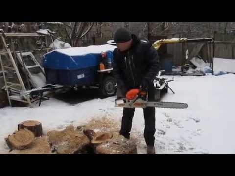 Бензопила STIHL китайский в работе 1часть