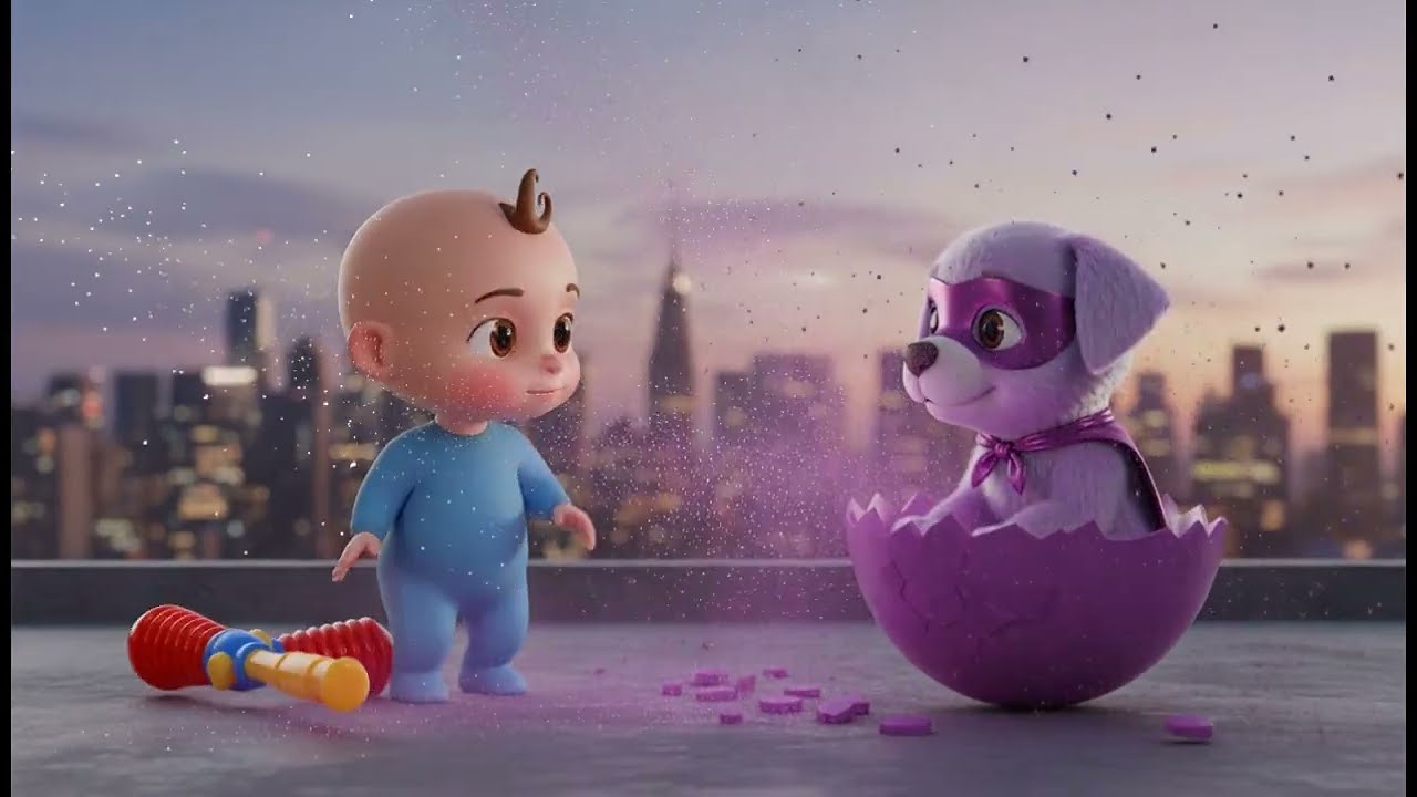 Giant Surprise Egg Smash & Super Hero Puppy! 🐶💥 Learn Colors  Animation for Kids | Baby & Magic Egg