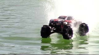 Traxxas XMAXX Extreme Hydroplane  Runs over M41 boat