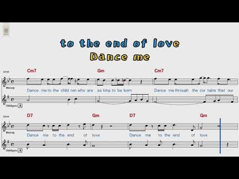 Leonard Cohen   Dance Me to the End of Love POP musical score Karaoke video