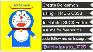 Create Doraemon using CSS only | #Doraemon #CSS #HTML #cartoon_character #Skilloo-Coder