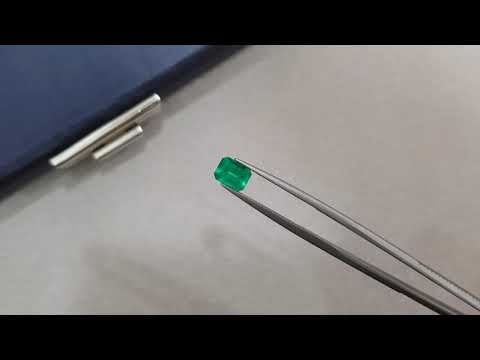 Colombian Vivid Green emerald octagon cut 0.99 ct Video  № 2