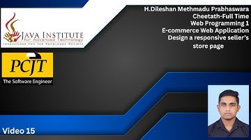 Web Programming 1| Task 15| eShop | 1st year | Java Institute | Dileshan