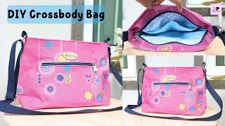 Simple Crossbody Bag Tutorial | Crossbody Bag With Recessed Zipper
