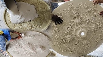 Amazing False ceiling design Making DIY 👷🏾‍ Gypsum Ceiling Medallion