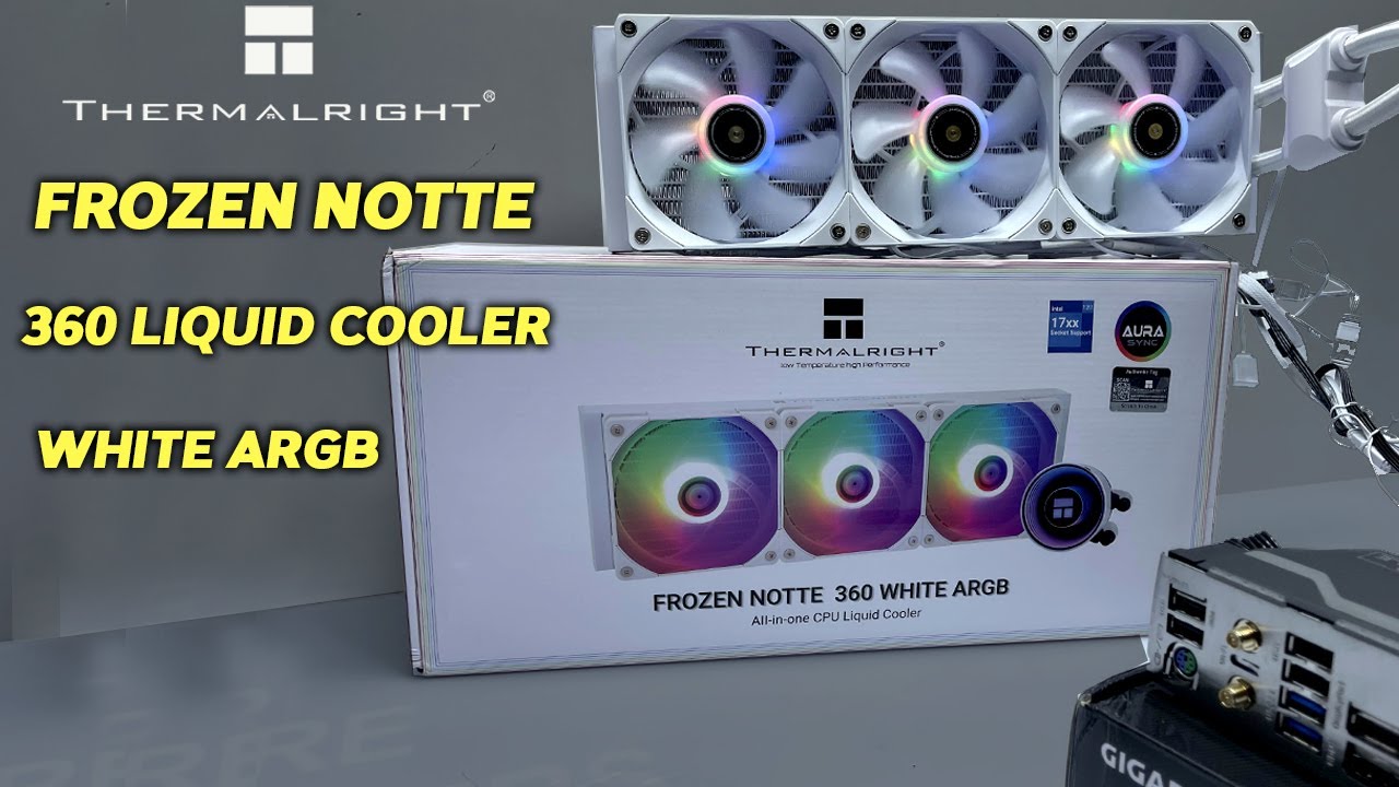 Thermalright Frozen Notte 360 White ARGB Liquid Cooler unbox install test 