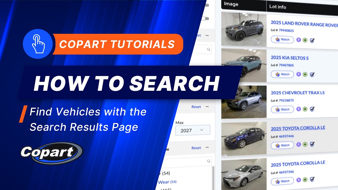 How to Search for Vehicles at Copart - YouTube