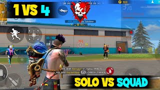 23 kills 🔥 Solo Vs squad ranked match || 1 vs 4 Gameplay in mobile || Free fire || RED WAR