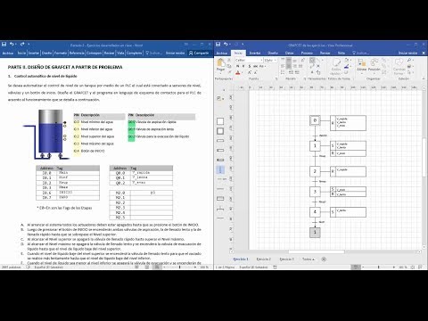 GRAFCET Ejercicio 1: Control de nivel de Tanque de agua