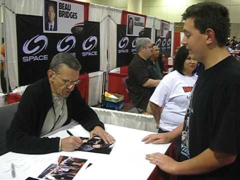 Jake getting a autographed photo from Leonard Nimoy