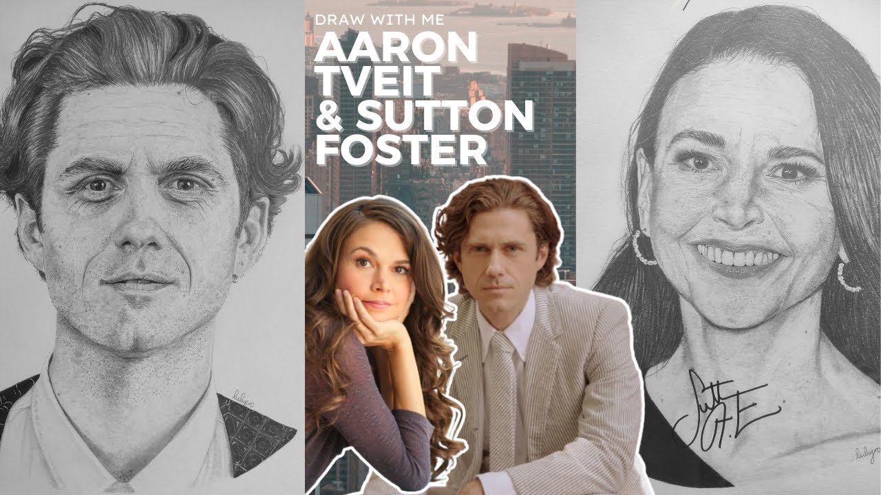 Drawing AARON TVEIT & SUTTON FOSTER | Draw with me BROADWAY edition