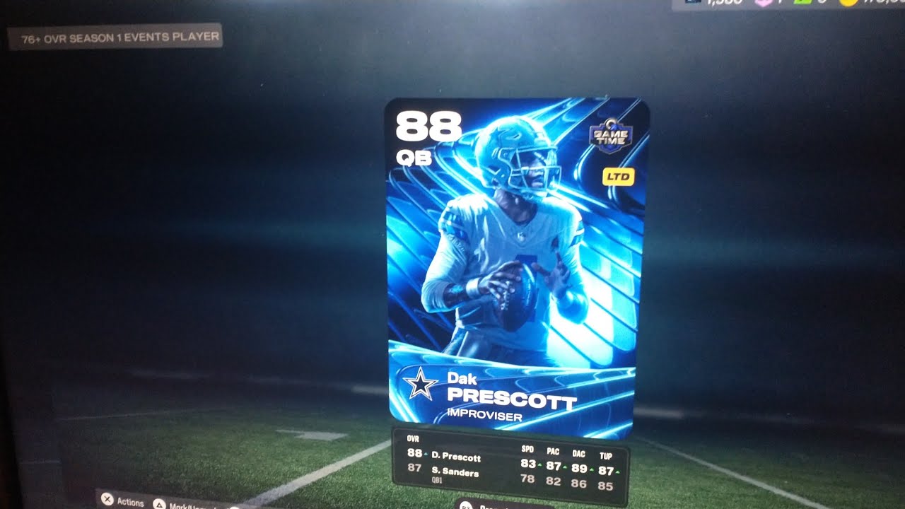 🎮 MADDEN 26 MUT 🏈 I just got GAME TIME LTD DAK PRESCOTT from 76+ Ovr Season 1 Events Player Pack 🤯🔥🙏