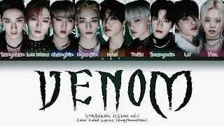 (KARAOKE) STRAY KIDS 「VENOM」 [9 Members ver.] (Color Coded Lyrics Han|Rom|Eng) Resimi