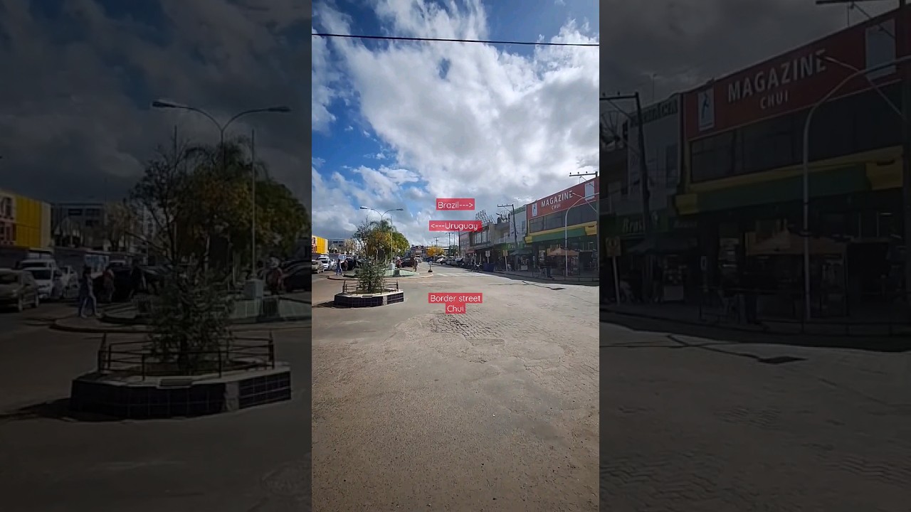 Brazil Uruguay border street