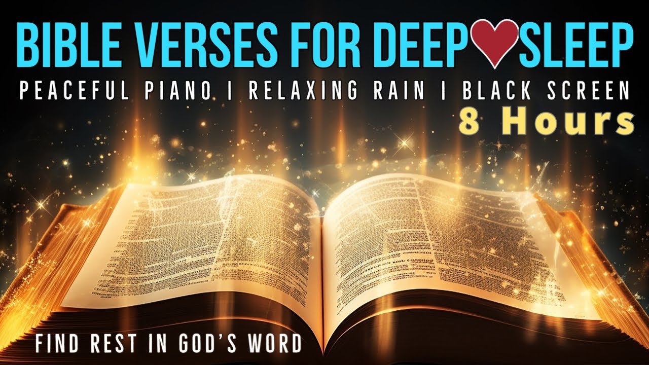Sleep Scriptires ️8 hrs Peaceful BIBLE VERSES RAIN THUNDER Deep Sleep Christian Sleeping ...