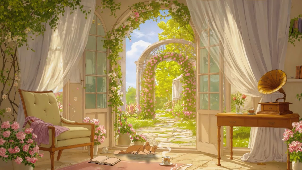 Nostalgic 1940s Music Playing from Another Room at French Garden House