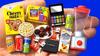 19 DIY Miniatures, Mini Doll Food, Doll Makeup, Miniature Crayola, Cheerios, Mac, Miniature Blender
