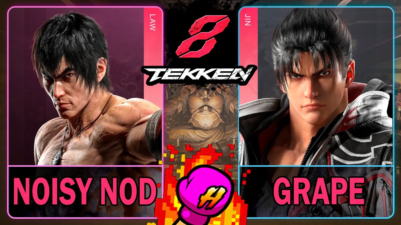 Tekken 8 Noisy Nod (LAW) VS Grape (JIN)🥊 鉄拳8🥊4K 60ᶠᵖˢ🥊T8 🥊TK8🥊