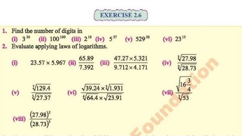 Class 9th Maths  Exercise 2.6 new Book | unit 2 Ex 2.6 Logarithms class 9 Maths