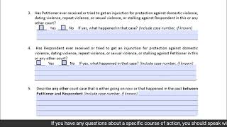 Petition for Injunction for Protection Against Dating Violence - Section 3