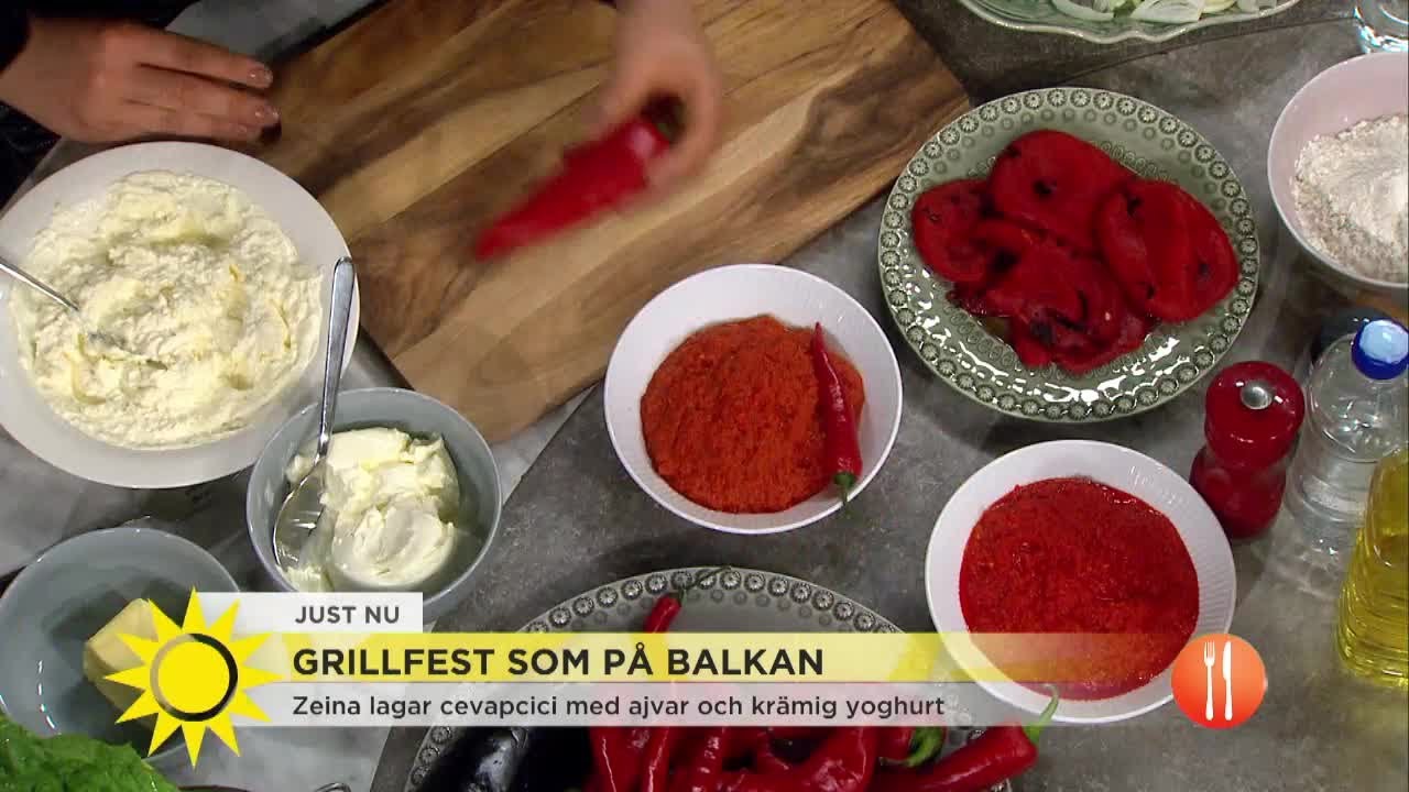 Matbloggaren Zeina Mortada lagar grillat från balkan - Nyhetsmorgon (TV4)