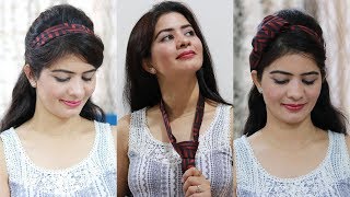 Retro Hairstyle Using Tie In 2 Different Ways | How To Make Hairstyle Using Tie screenshot 4
