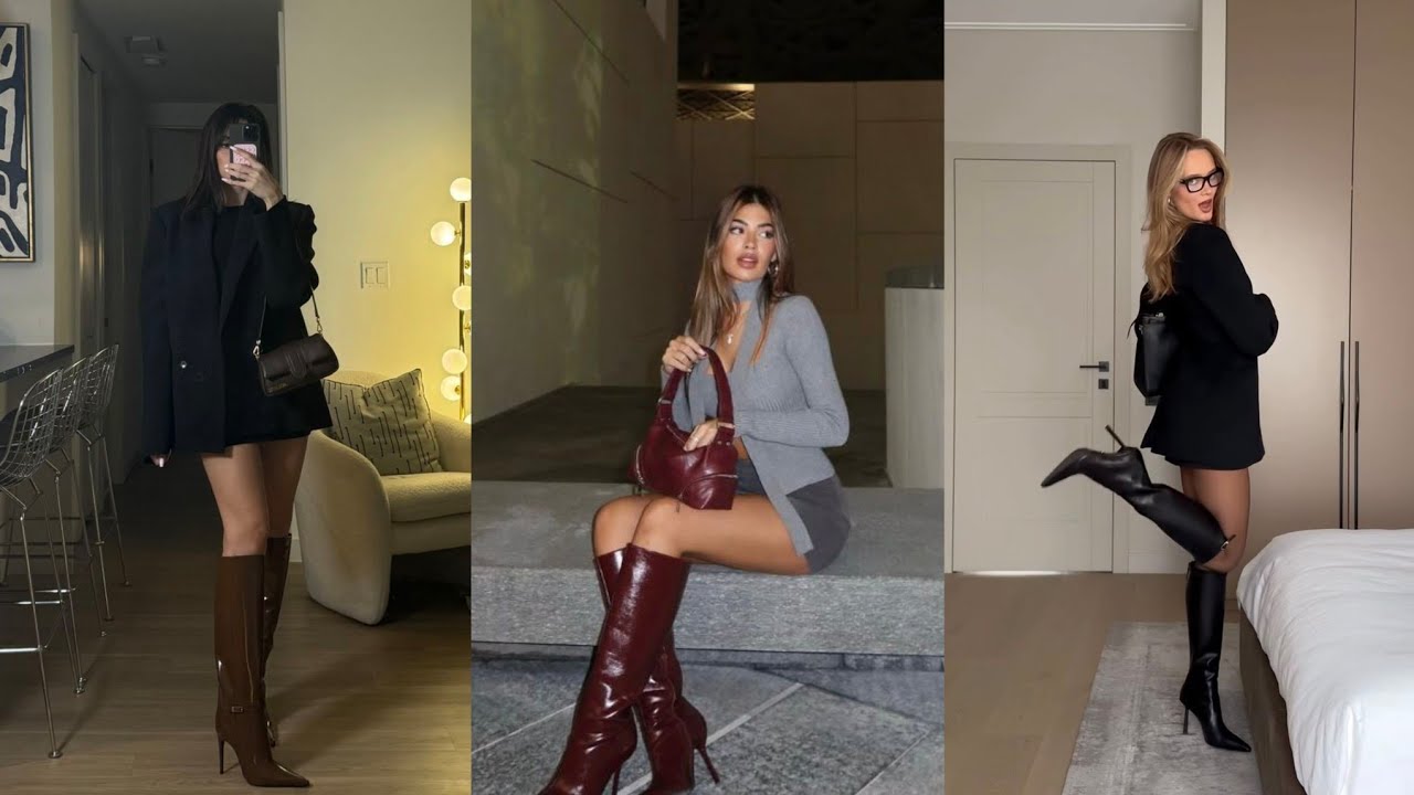 Unique and Amazing Leather Long High Heel Boots for women 